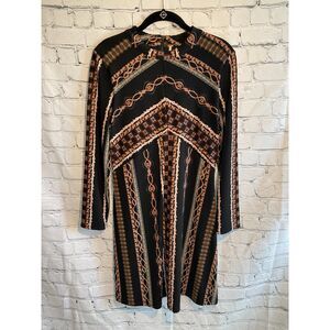 Free People Stella Knit Retro Boho Long Sleeve Dress Size M